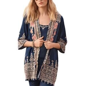 Johnny Was Heavily Embroidered Helena Kimono Oversize Relaxed Size S